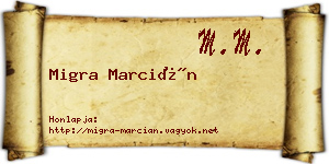 Migra Marcián névjegykártya